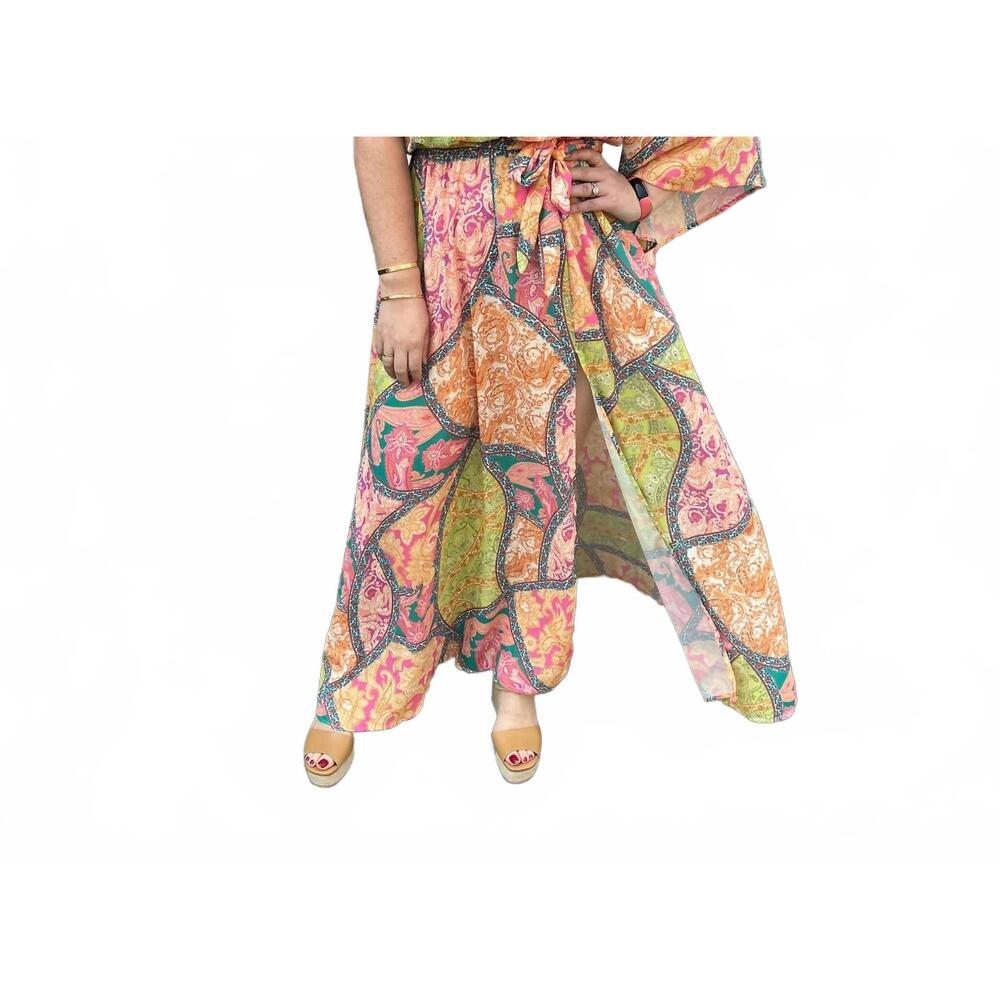 NEW FLYING TOMATO morrocan one shoulder dress in multi